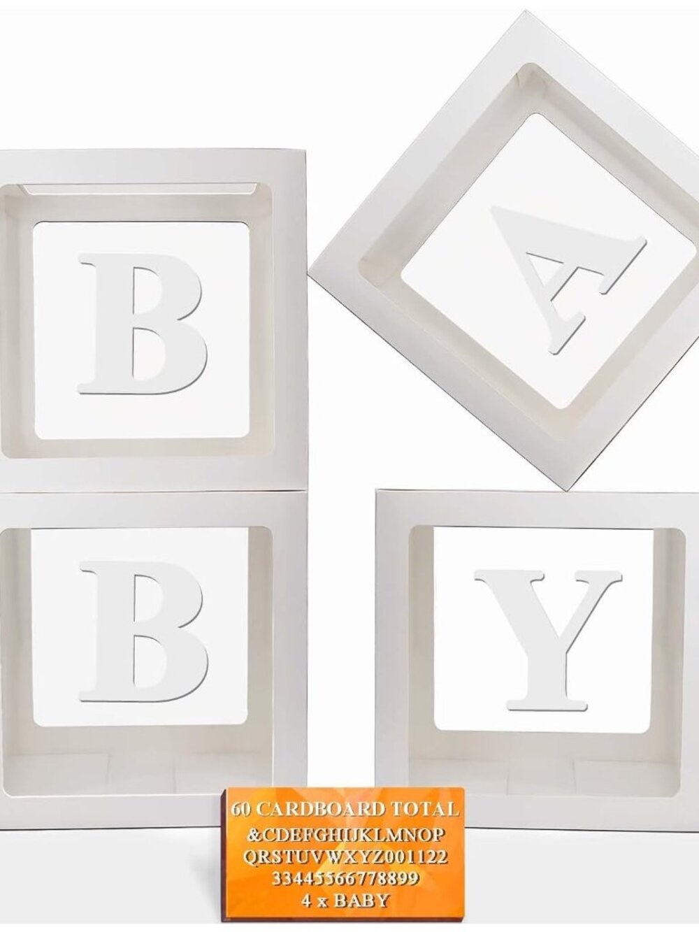 Transparent Balloon Boxes with 60 Letters Numbers for Custom Name
